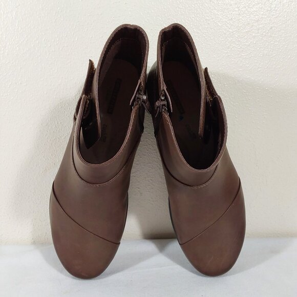 Clarks Hope Cody Brown Leather Ankle Comfort Boot Bootie - 7 - Good Condition - Picture 7 of 12